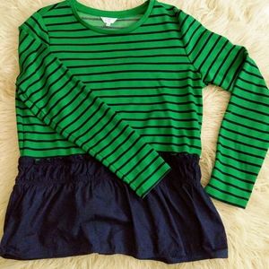 Peplum hem long sleeve jumper